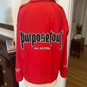 Limited Edition Justin Bieber Purpose World Tour 2016 Red Windbreaker